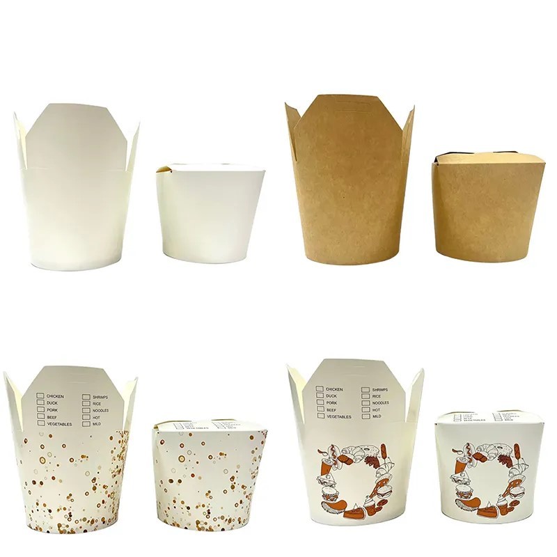 Takeaway noodles soup round noodle box accept cowhide blank noodle boxes pasta box