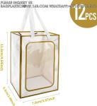 Flower Bouquet Paper Gift Bags With Handles, Wedding Party Bags Window Box Gift