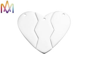 China CE 8g Polished Split Spot Stainless Steel Heart Pendant wholesale