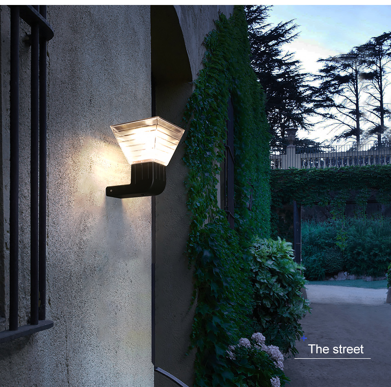 20W Square Deck to Dawn Solar Powered Wall Lights Upgraded Solar Fence Lamp 100lm