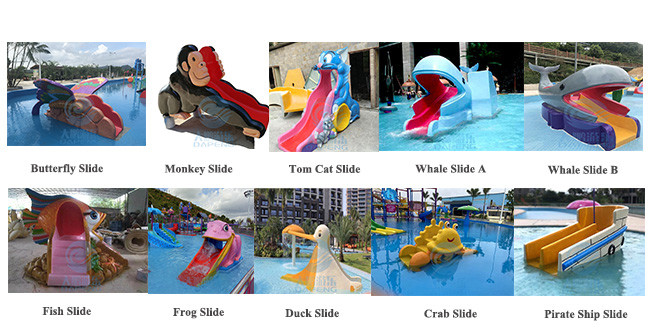 Commercial Mini Pool Slide Fiberglass Water Park Pool Slide Anti Static For Hotel