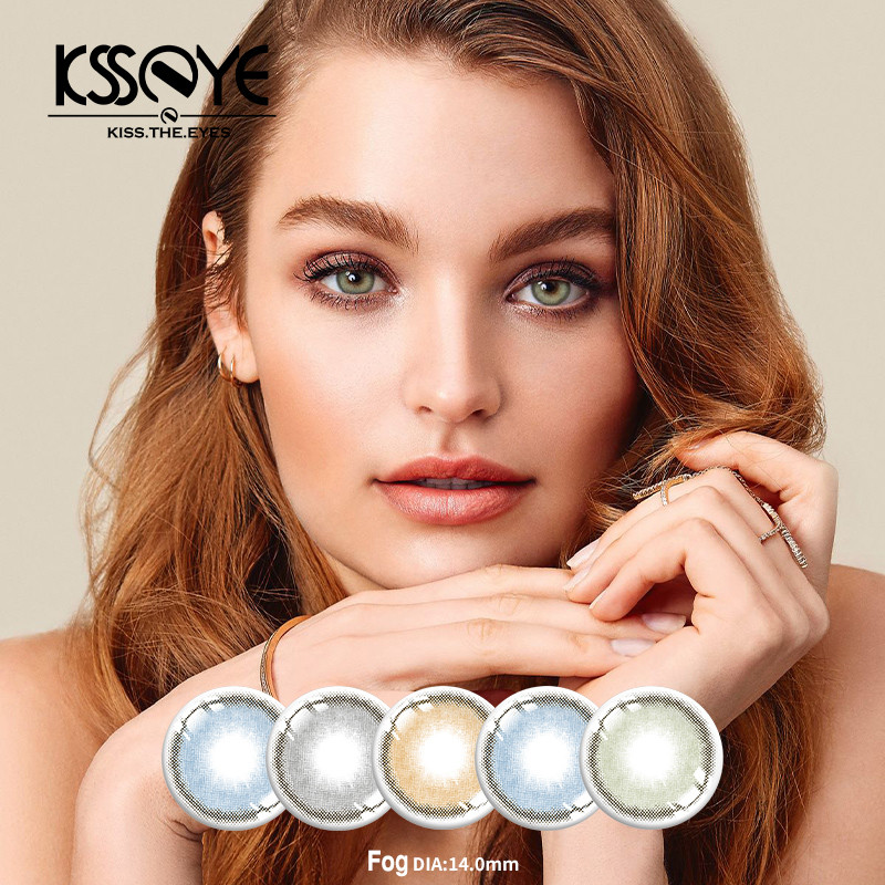Yearly Sweety Natural Prescription Grey Colored Contacts Lens For Dark Skin