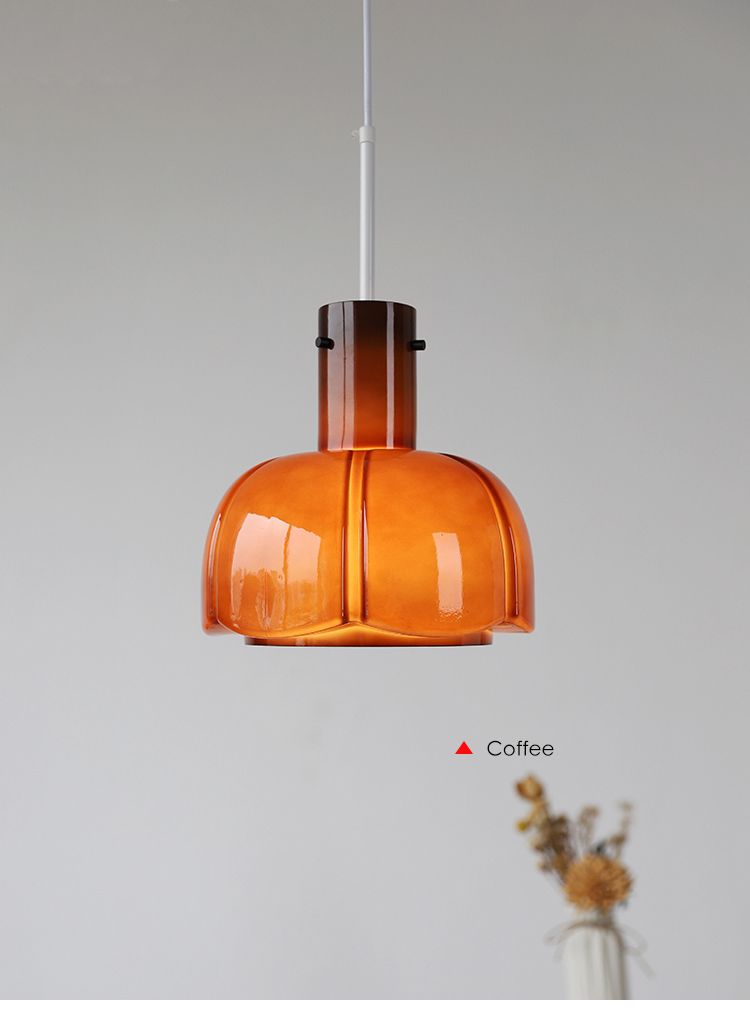 Glass pendant light restaurant retro lovely Nordic study single hanging lamp(WH-GP-173)
