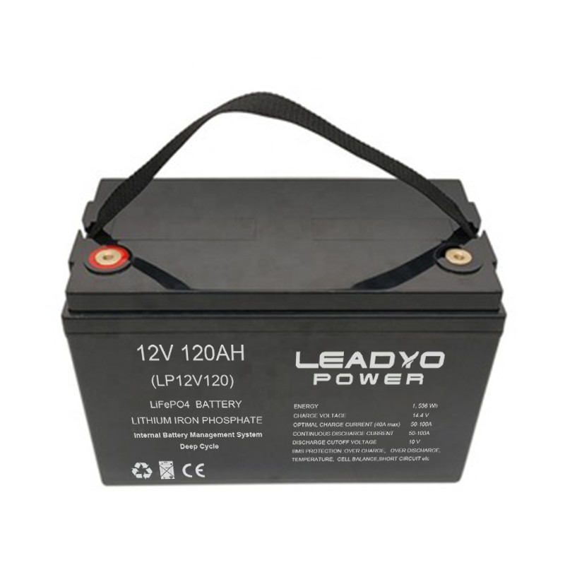 Rechargeable Lithium iron Marine Battery 12V 120Ah LiFePO4 Deep Cycle Batteries with Smart BMS