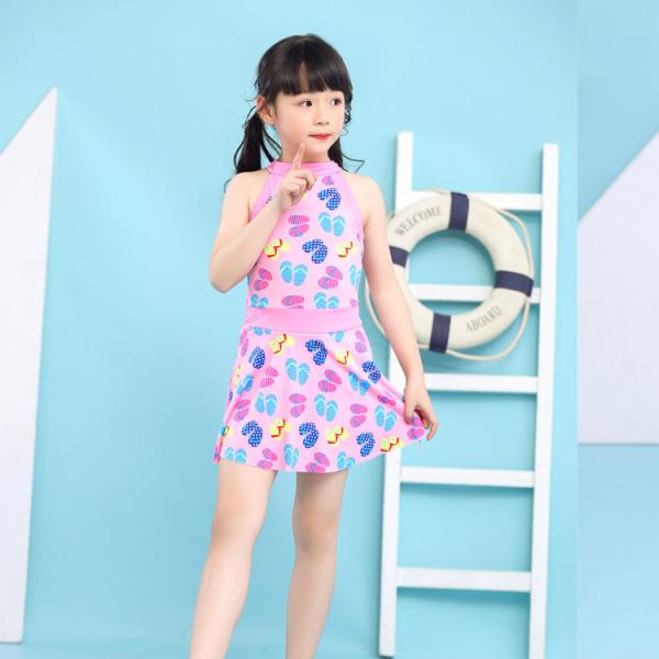 Sunny Girls Swim Suit Two Pieces Shirt Girl Push Up Swimsuit For Children