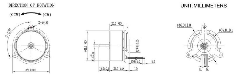 42mm Diameter High Speed Brushless Motor BL4225O For Medical Apparatus