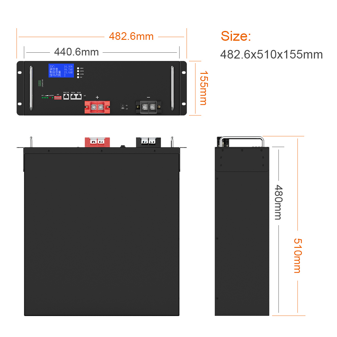 Lithium Ion 100Ah 48V LiFePO4 Battery For Solar Energy Storage Systems