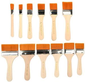 China 2.5cm Watercolour Nylon Flat Paint Brush Set ODM Oil Painting 0.98in wholesale