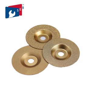 China Multi Purpose Vacuum Brazed Diamond Cup Wheel , 4 Inch Diamond Grinding Disc wholesale