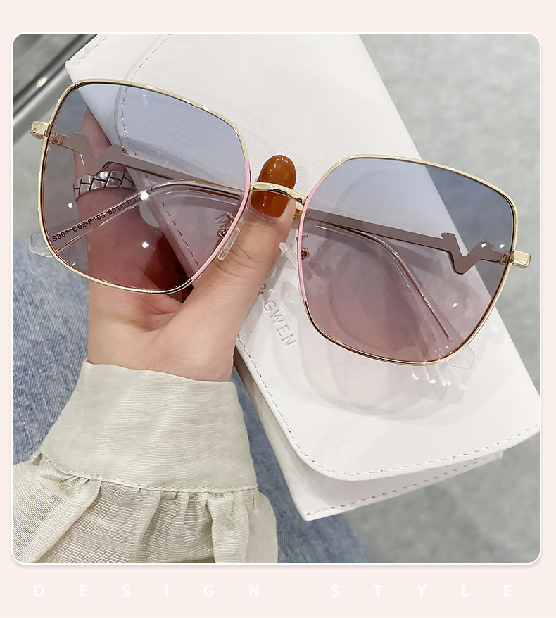 Large Metal Frame Sunglasses Polarized 400UV Scratch Resistant For Women