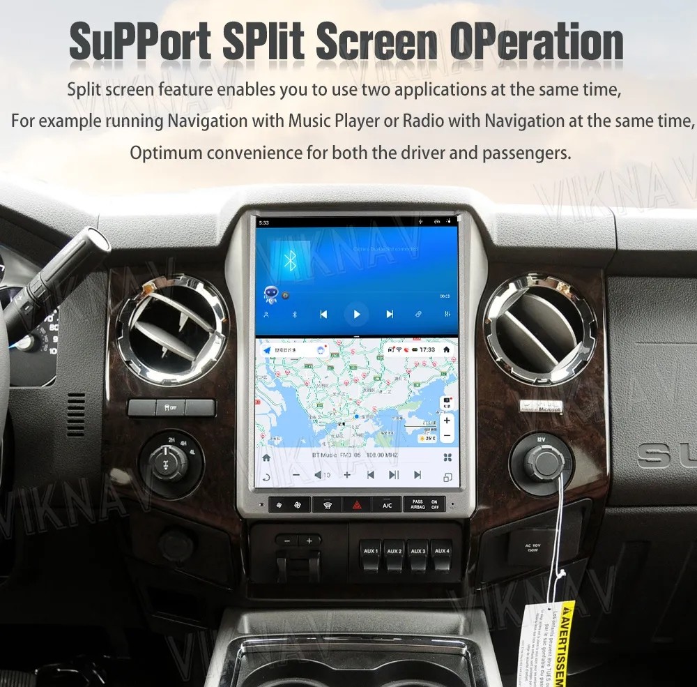 12.1 Inch Android Auto Stereo For 2013--2014 Ford F250 F350 GPS Navigation Multimedia Player Wireless Carplay BT 4G