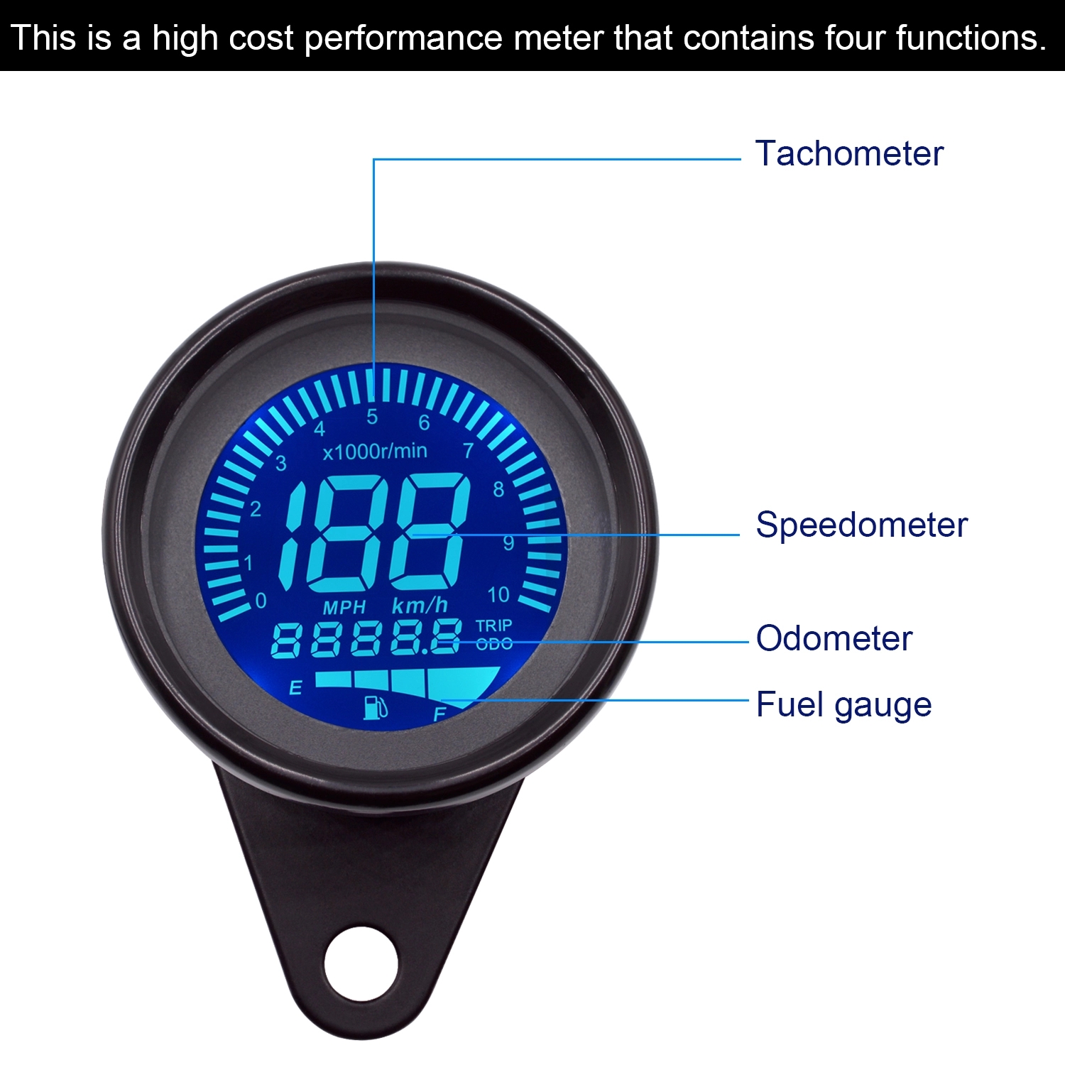 Chrome Oil Level Lcd Motorcycle Meter Gauge Digital Morfayer