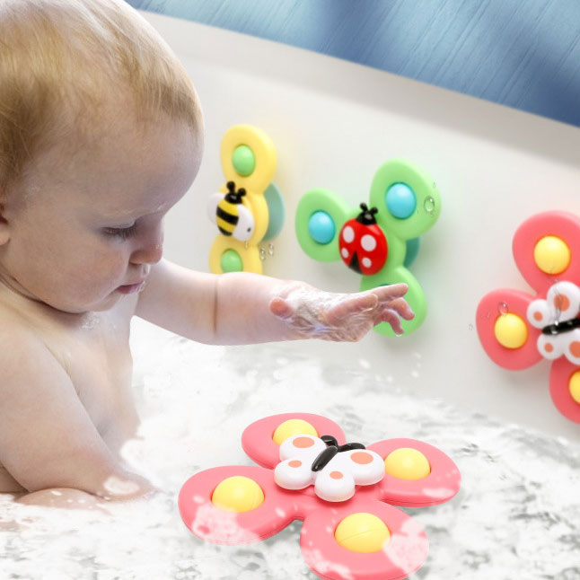 1 Year Old Spinners for Babies 3 Pcs Silicone Suction Cup Sensory Toys Gender Unisex
