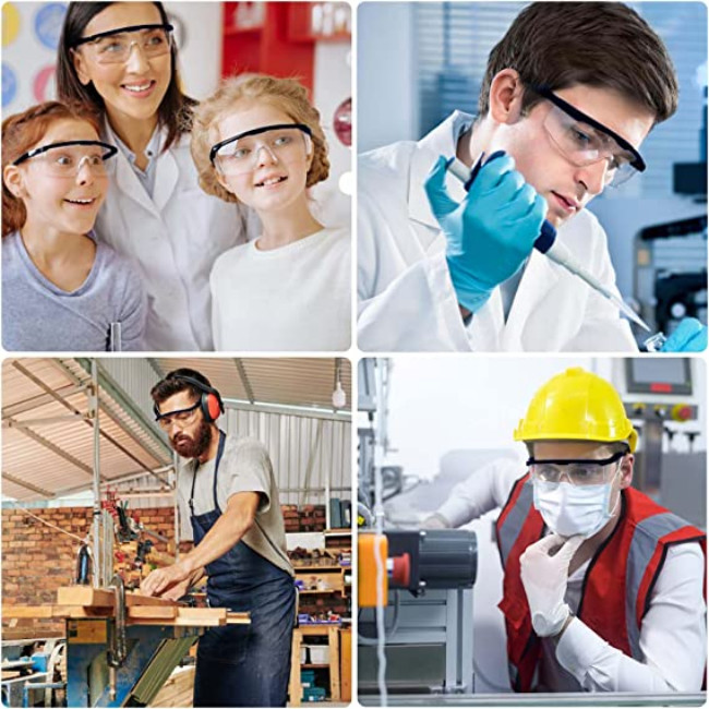 Unisex Clear Eye Protection Safety Glasses Anti Scratch Anti Fog Safety Goggles