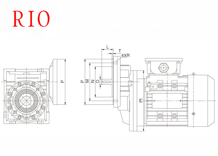 Compact Design Pc80 Helical Gear Reducer , Small Industrial Reduction Gearbox