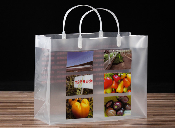 Pp handbags custom transparent clothing plastic bags pvc advertising cosmetics jewelry bag custom