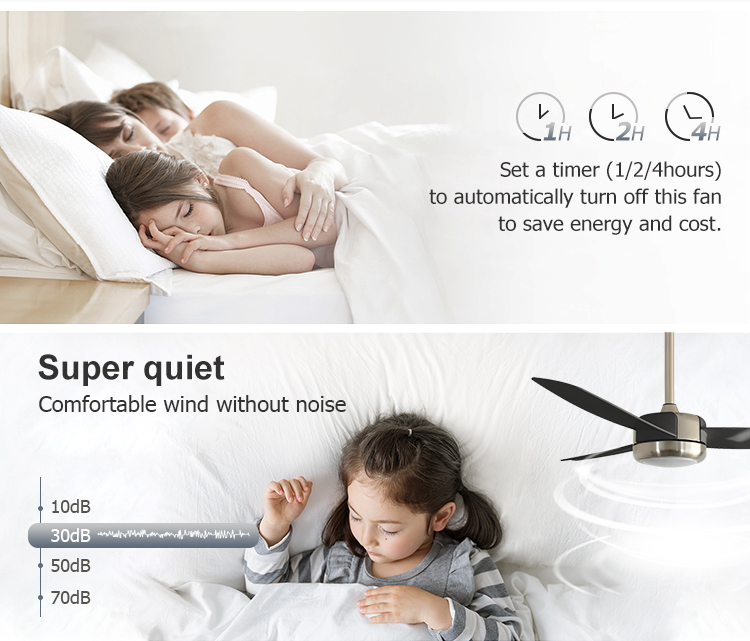Home Office LED Ceiling Fan with Light Low Noise 3 Plastic Blades Tavan Pervanesi
