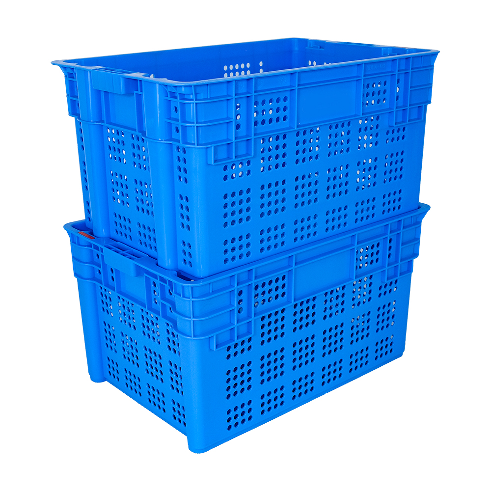 Plastic Moving Crate With Lid for Vegetable and Fruit in PP Blue Material