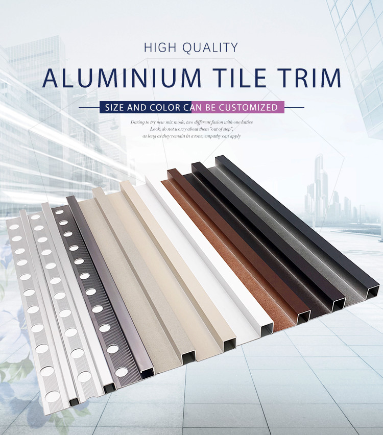 Polished Ceramic Border Aluminium Square Edge Tile Trim Ceramic Tile Edge Decoration