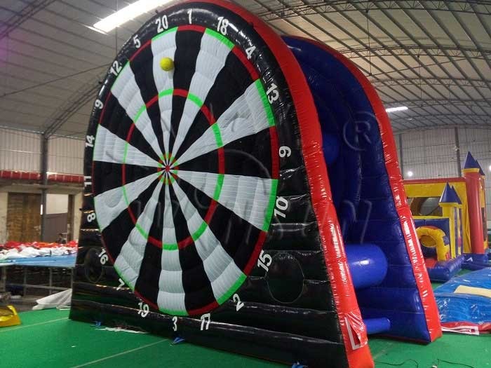 Two Sides Inflatable Sports Games / Soccer Dart Board For Large Playground