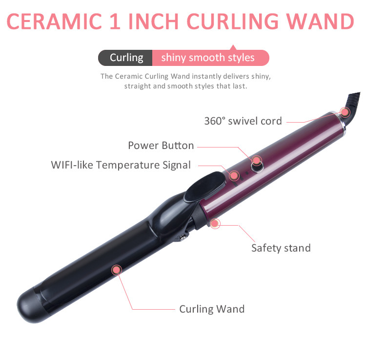 MeStar Hot Hair Tool , Tourmaline Ceramic Curling Iron with LED Display