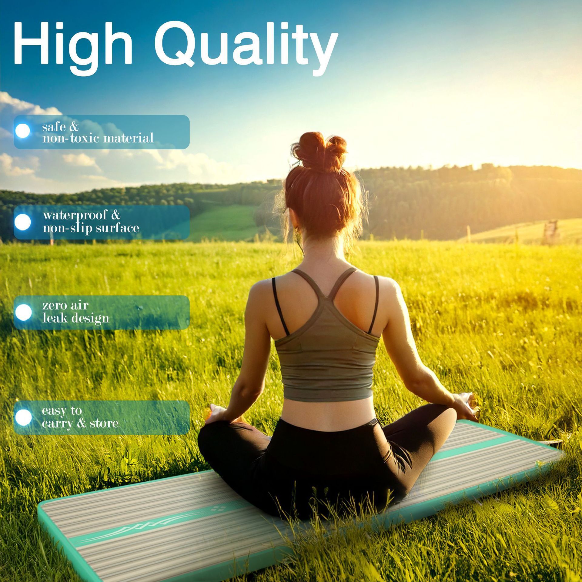 Adjustable Air Roller Inflatable mat, gymnastics mat, Fitness Yoga Roller For Men And Women, Leg And Back Rollers For Muscles, Recovery Muscle Rollers