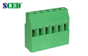 China 300V 15A Green 5.08mm Pitch Brass Euro Type PCB Screw Terminal Block wholesale