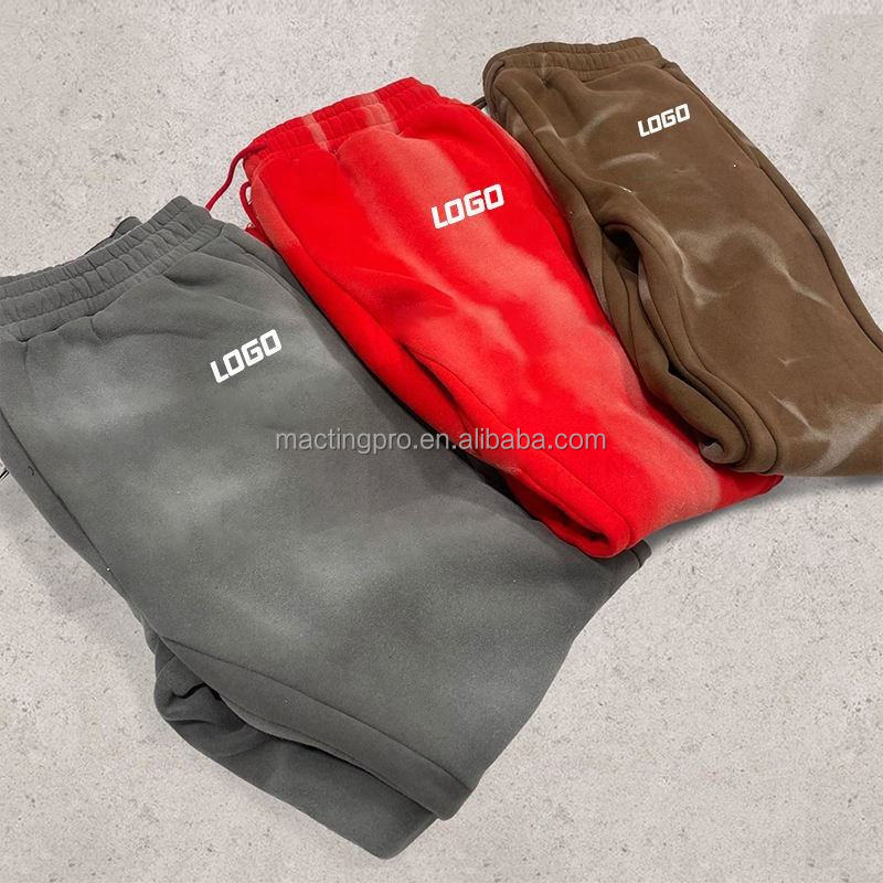 Vintage Sun Faded Washed Flare Sweatpants Men'S Anti-Pilling Cotton/Fleece Track Pants