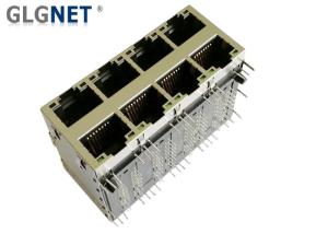 China Integrated LED 10G RJ45 Connector 2x4 Multiple Port EMI Tabs Or EMI Gasket wholesale