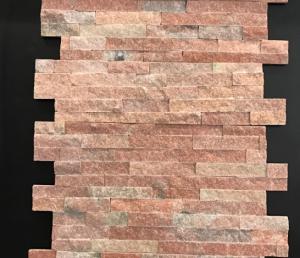 China Peach Pink Walkway 150x600mm Cultured Stone Veneer Panels wholesale