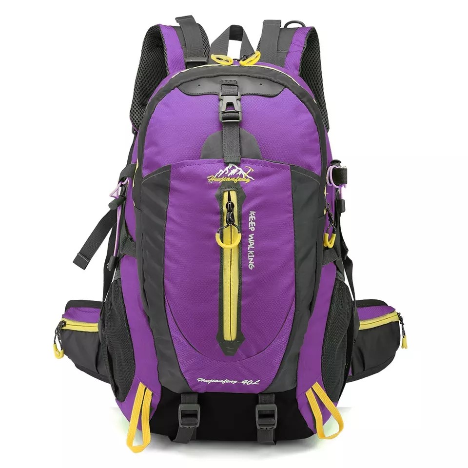Black Waterproof Hiking Backpack 30-40L Camping Waterproof Cycle Backpacks