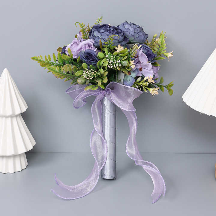 High Quality Wholesale Wedding Bouquets Artificial Flowers Roses Brides Bridesmaids Hand Held Wedding Favors Valentines Day Gift