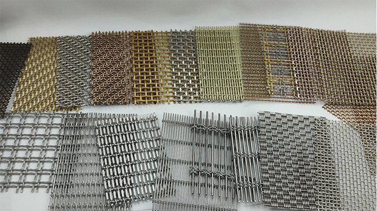 Weave 0.5mm Decorative Copper Mesh Architectural Wall Cladding Laminated Glass Art