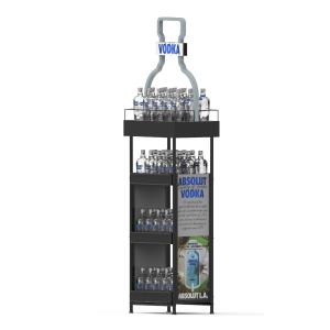 China Customizable Metal 4-Layer Laminated Whiskey Display Rack Suitable For Stores wholesale