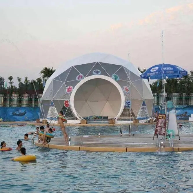 White Outdoor Inflatable Camping Geodesic Dome Tent Waterproof PVC Prefab