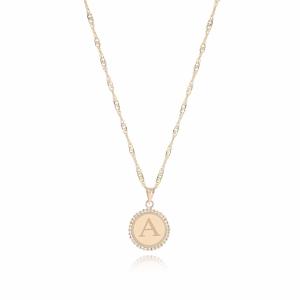 China 18K Gold ‘A’ Pendant Necklace wholesale