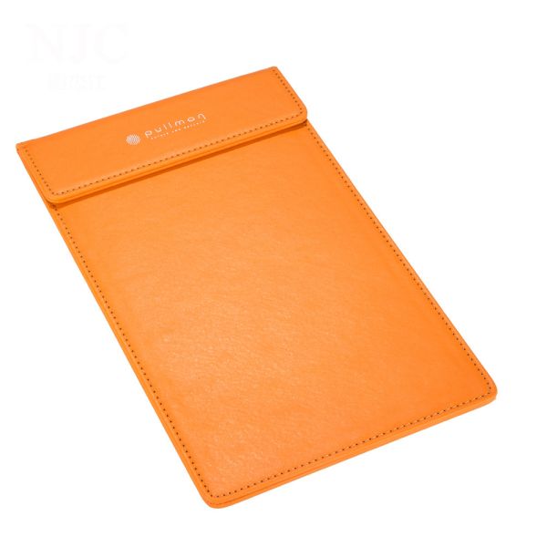 China custom leather handmade PU leather service menu file folder hotel amenity supplier
