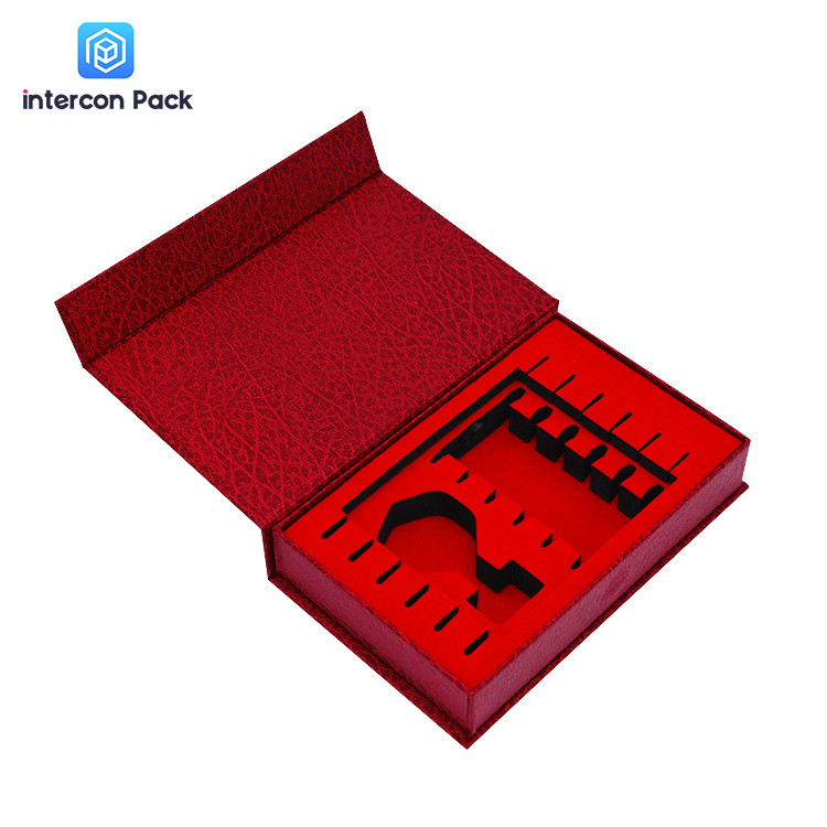 Magnetic Folding Packaging Boxes Luxury Rigid Cardboard With Ribbon