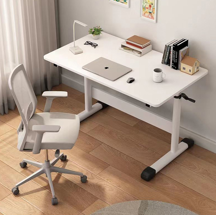 Adjustable Height Hand Crank Coffee Table for Living Room Customized Wooden Gaming Desk