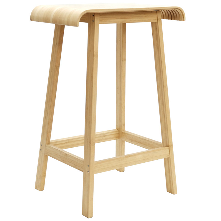 Creative Bamboo Curved Seat Bar Stool with Eco-friendly Design and CE Certificate