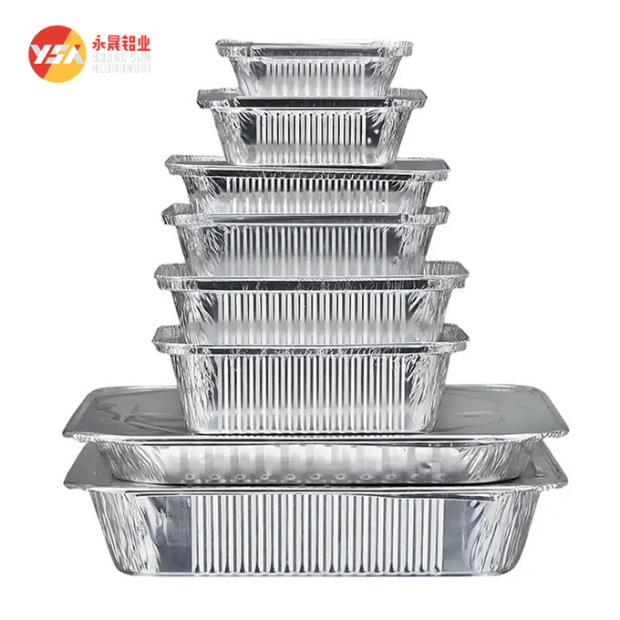 Eco - Friendly Silver Foil Container Food Packaging Solutions Lunch Box