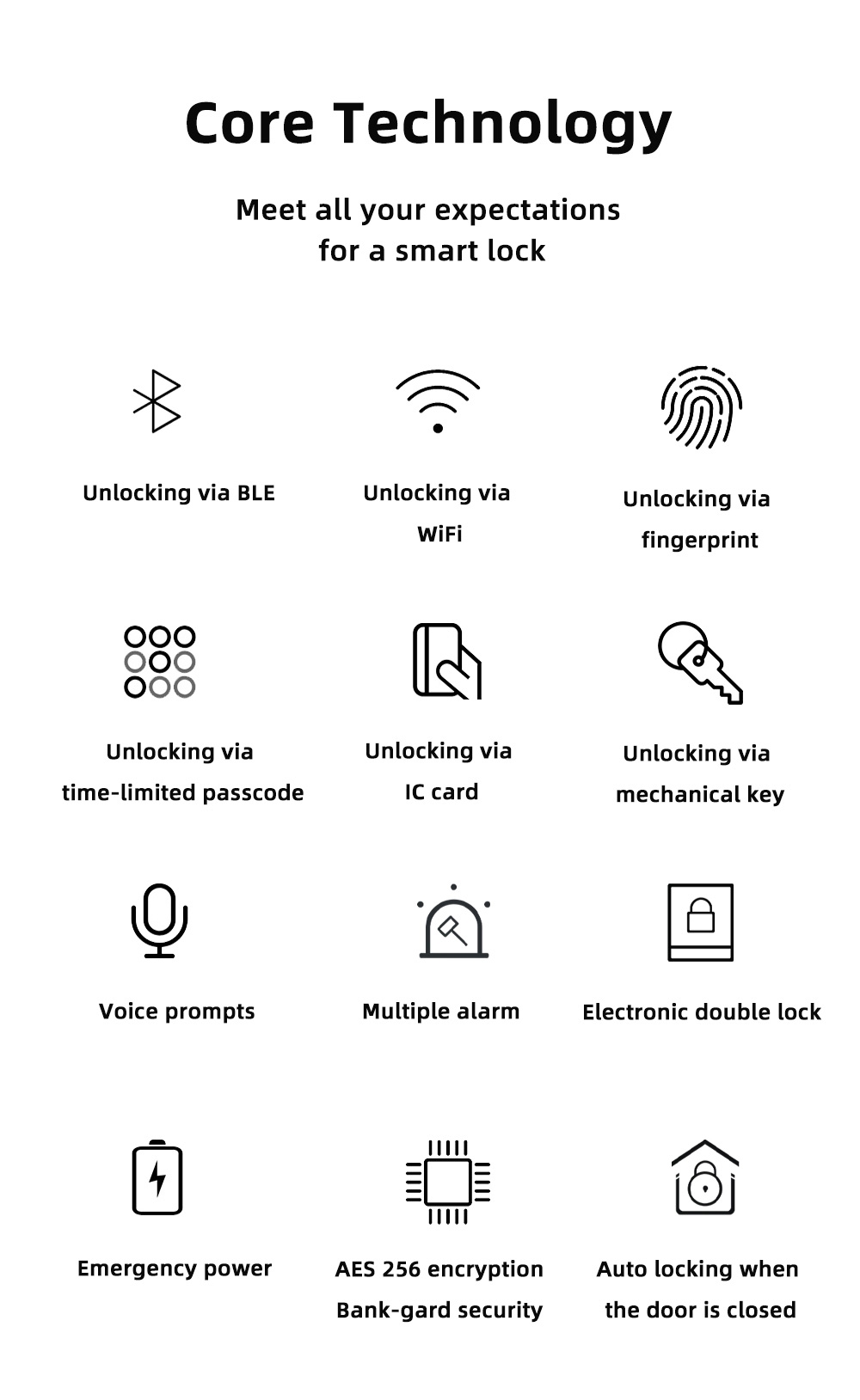 Home Tuya APP Smart Lock Sliding Wooden Door Lock Fingerprint