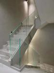 Stainless Steel Curved Tempered Glass Staircase Easy Assemble