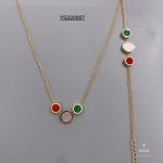 Luxury Brand Stainless Steel Tricolor Shell Necklace Jewelry Set Simple Bracelet