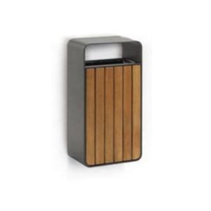 China Induction Type EN840 40L Outdoor Wooden Trash Can wholesale