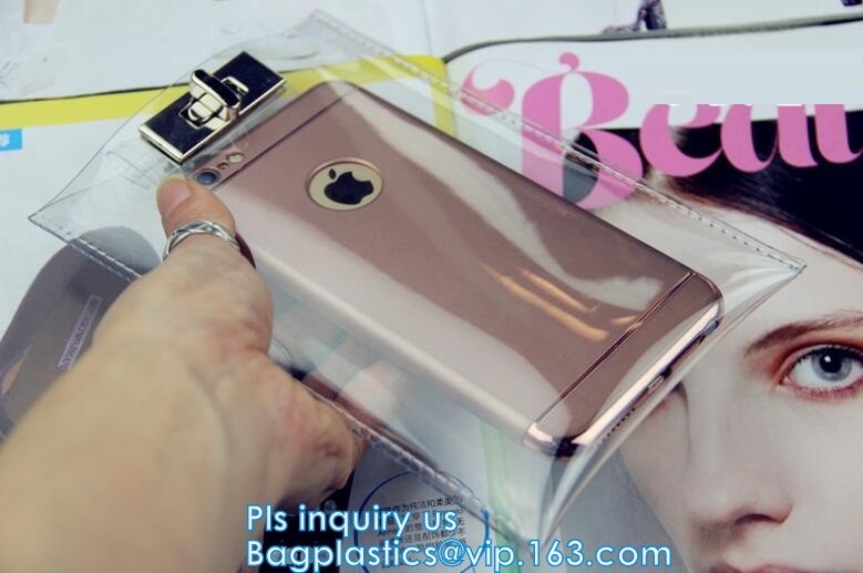 Transparent Clear Bag Wallet Purse, Clear rubber tote bag zipper wallet pvc beach bag, travel wallet PVC clear giant pas
