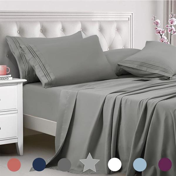 All-Season 1800 Thread Count 100% Microfiber Sheet set 6pcs made of 40 Fabric