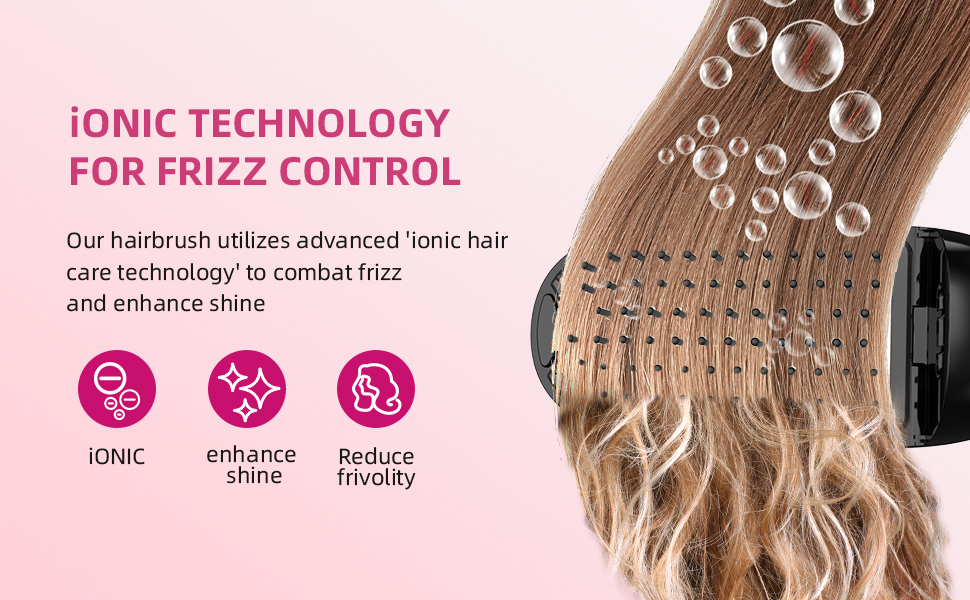 Blue LED Negative Ion Hair Brush IONIC Hair Brush For Frizz Control