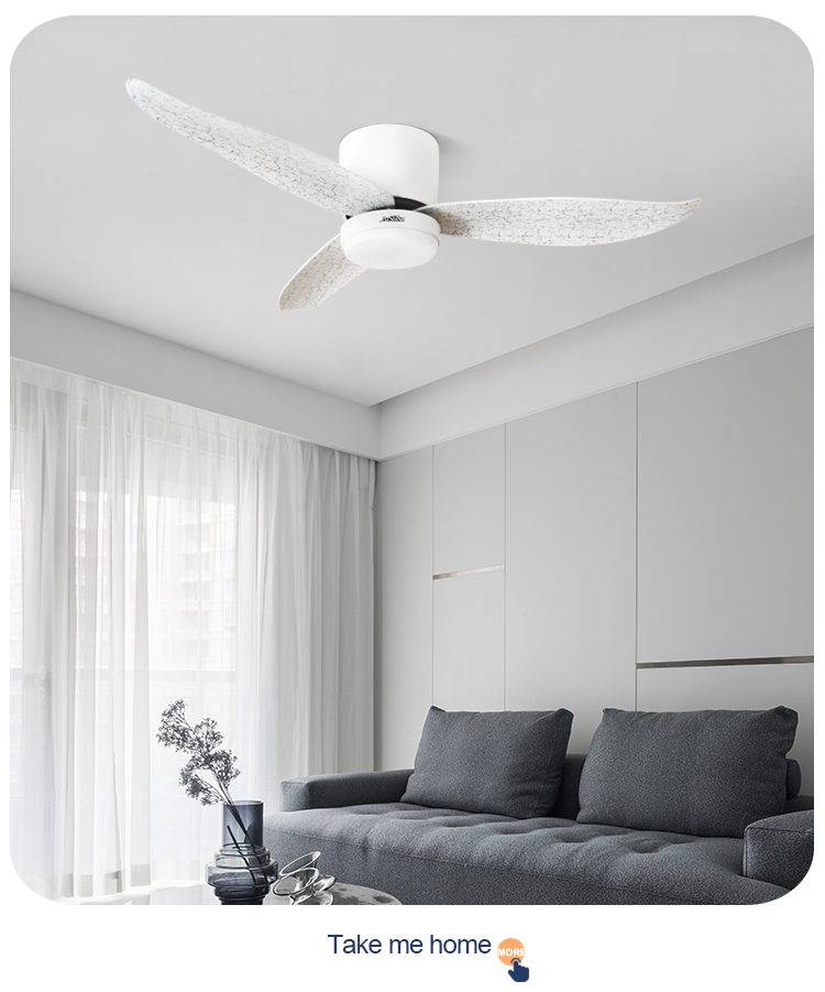 Low Ceiling 52 Inch LED Ceiling Fan with Smooth Operation and Flush Design