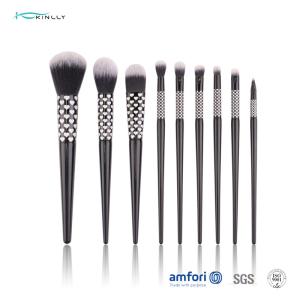 China BSCI 9PCS Wooden Handle Makeup Brushes With Synthetic Hair wholesale